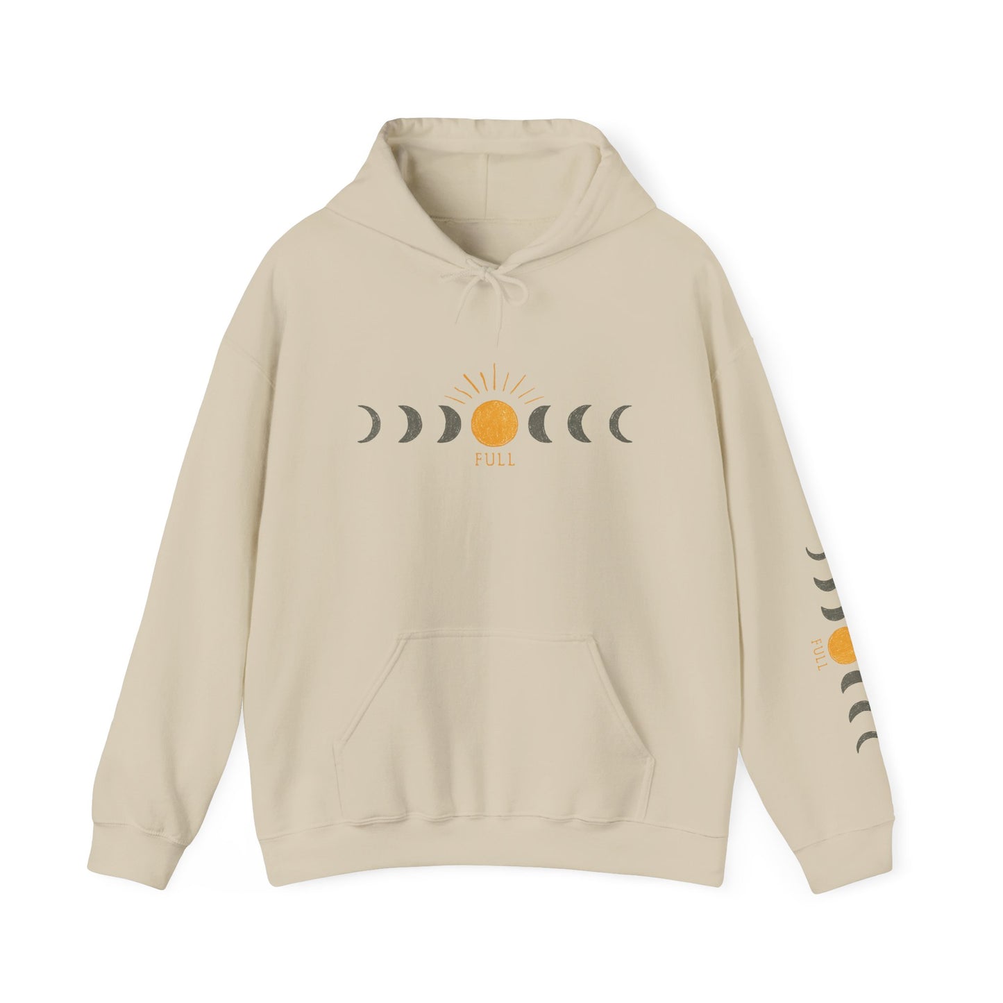 Moon Phase Sun Hoodie — Celestial Phases Graphic Pullover