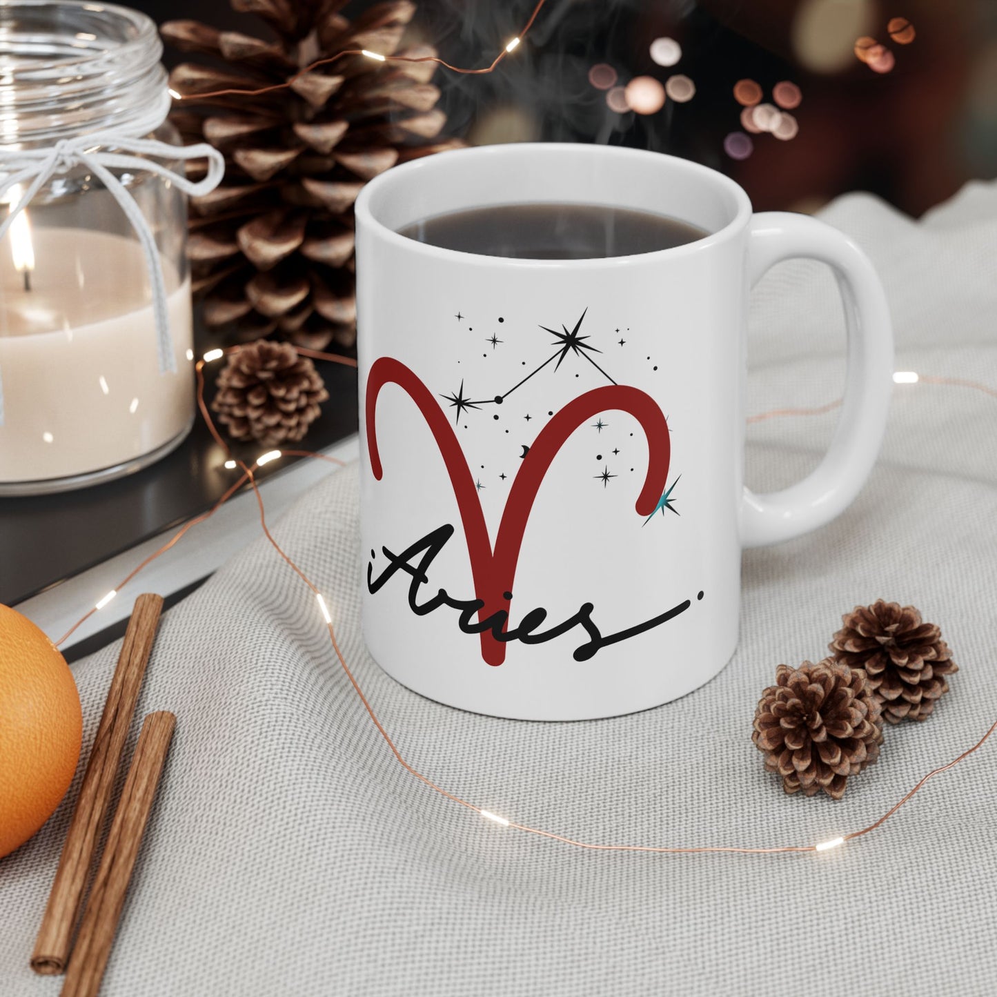 Personalize Aries Ceramic Mug — Coffee Cup (11oz & 15oz)