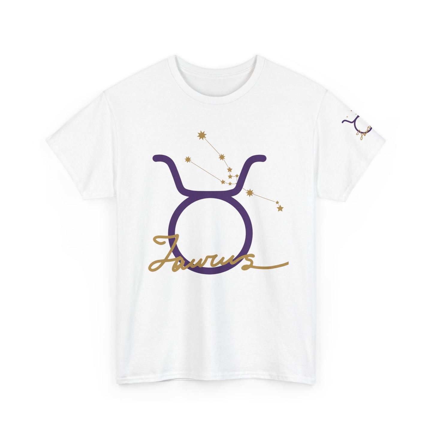 Taurus Zodiac T‑Shirt – Gold Script Constellation Tee