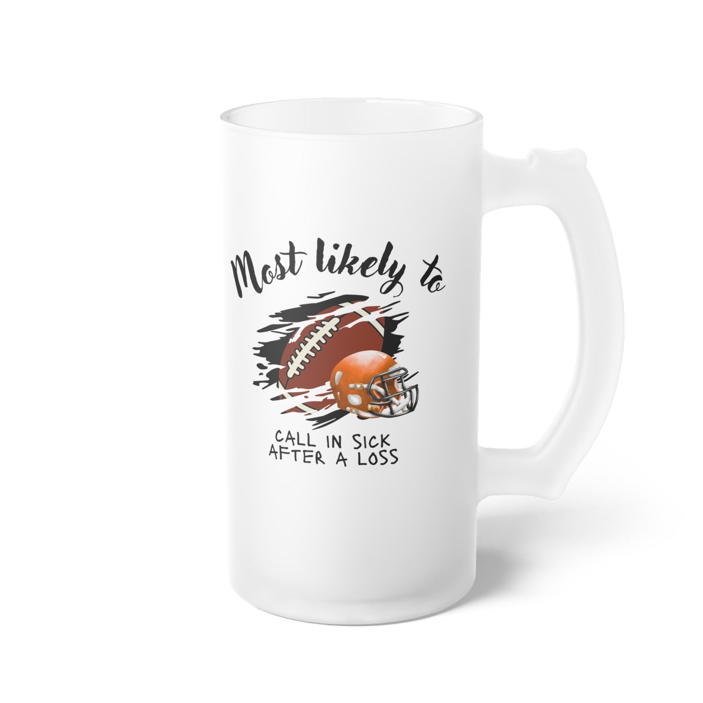 Personalized Frosted Glass Beer Mug - Cheers to Friendship, Sports Lover Gift, Football Lover Gift