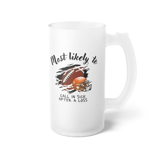 Personalized Frosted Glass Beer Mug - Cheers to Friendship, Sports Lover Gift, Football Lover Gift