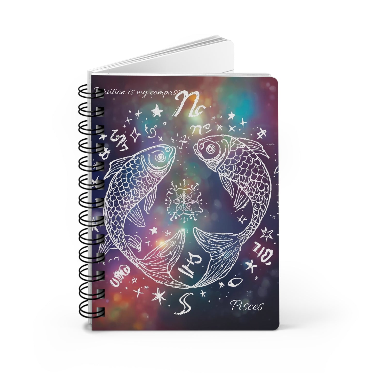 Astrological Pisces Spiral Bound Journal - Intuition Is My Compass
