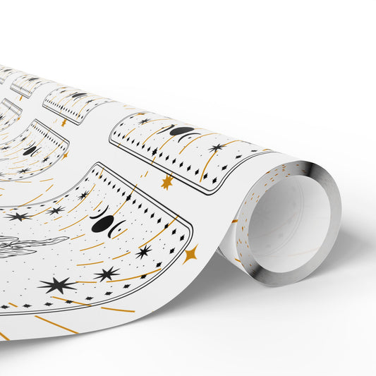 Celestial Themed Wrapping Paper, Gift Wrap for Holidays, Birthday, Baby Showers, Unique Gift Presentation, Starry Design
