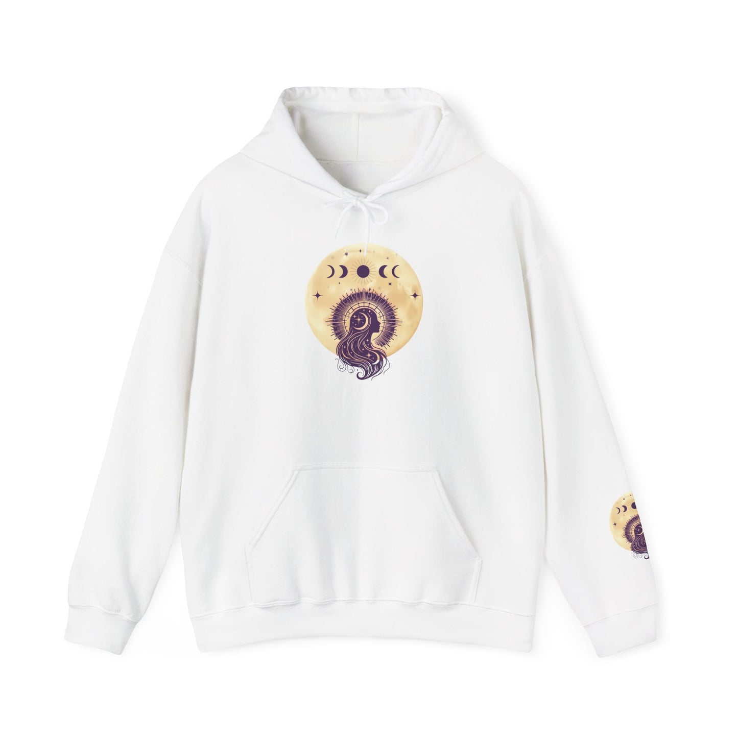 Moon Phases Mushroom Hoodie — Mystical Celestial Nature Graphic Hoodie