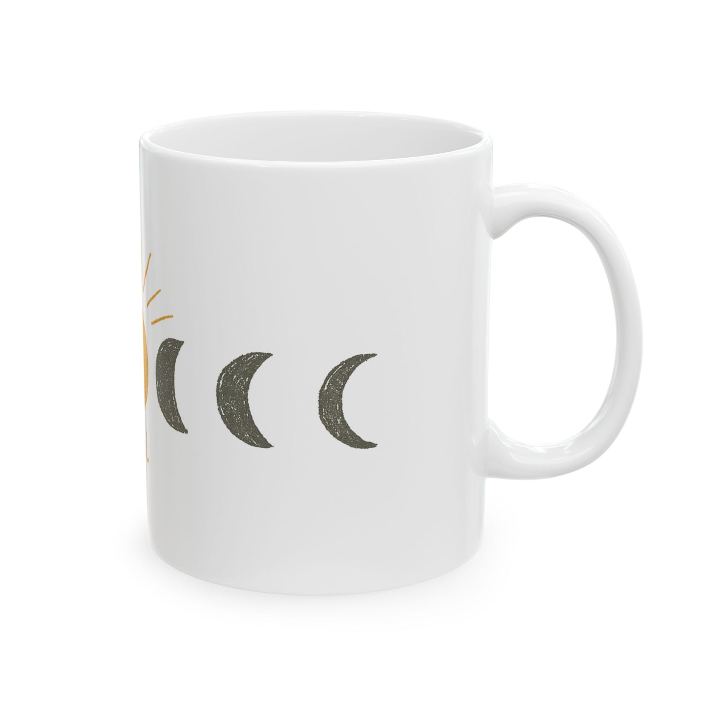 Moon Phase Ceramic Mug — Full Moon Sunrise Design (11oz & 15oz)
