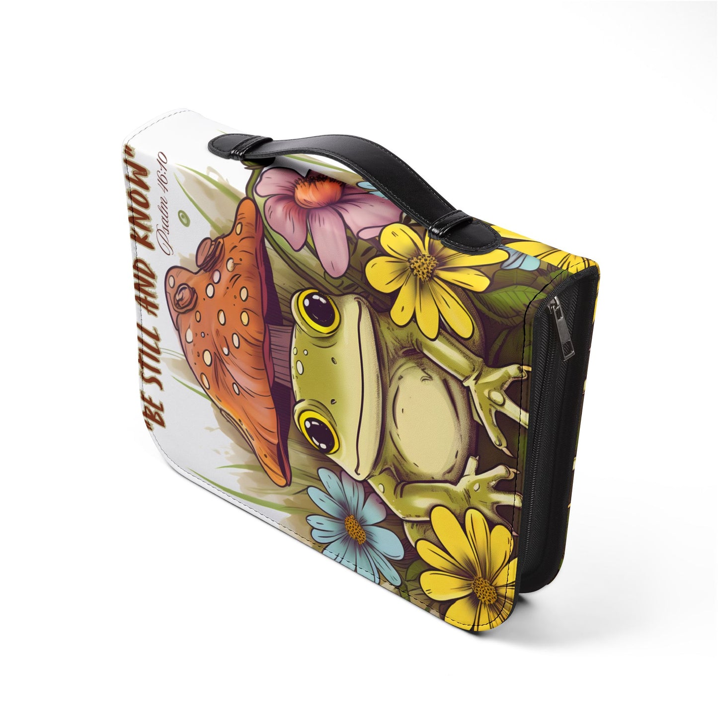 Frog Bible Cover with Inspirational Design - Be Still and Know, Religious Gifts, Christian Accessories, Nature Lovers, Unique Gift