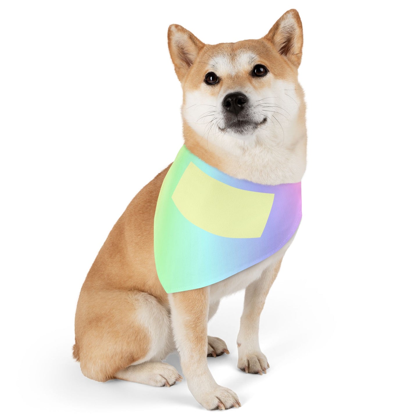 Iridescent Pastel Pet Bandana Collar - Holographic Rainbow Dog & Cat Accessory