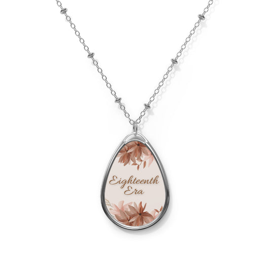 Elegant Floral Oval Necklace - Eighteenth Era Jewelry, Eighteenth Era Gift