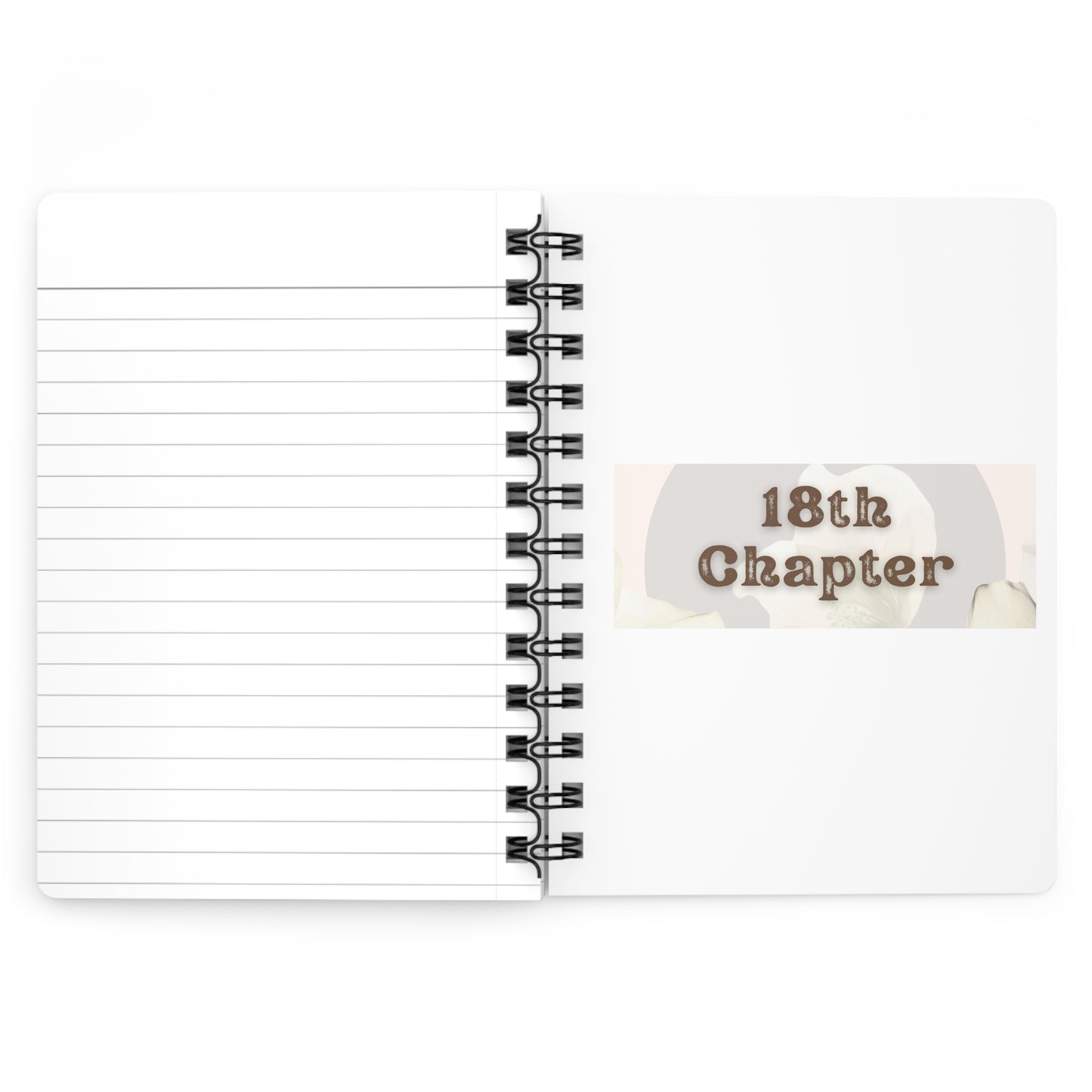 Personalize, 18th Chapter, Eighteenth Chapter, Journal for 18, Elegant Spiral Bound Journal - 18th Chapter Floral Design