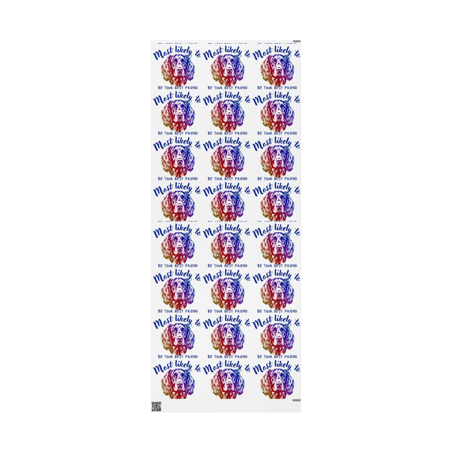 Spaniel Wrapping Paper, Colorful Best Friend Wrapping Paper, Unique Gift Wrap for Birthdays, Pet Lovers, Friends, Celebrations