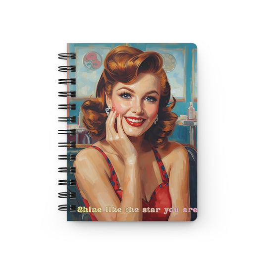 Spiral Bound Journal, pin up girl journal, 50's journal, 50's lady, 60's pin up girl