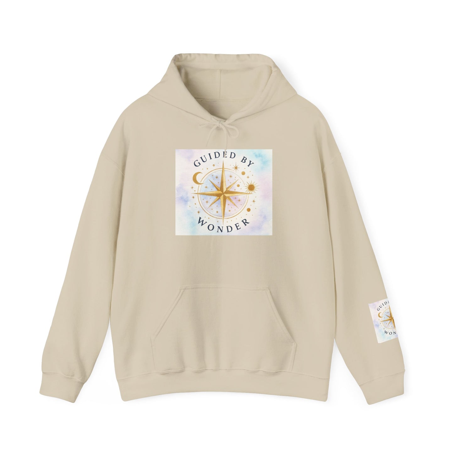 Guided by Wonder Hoodie — Compass Star Graphic Spiritual Hooded Sweatshirt
