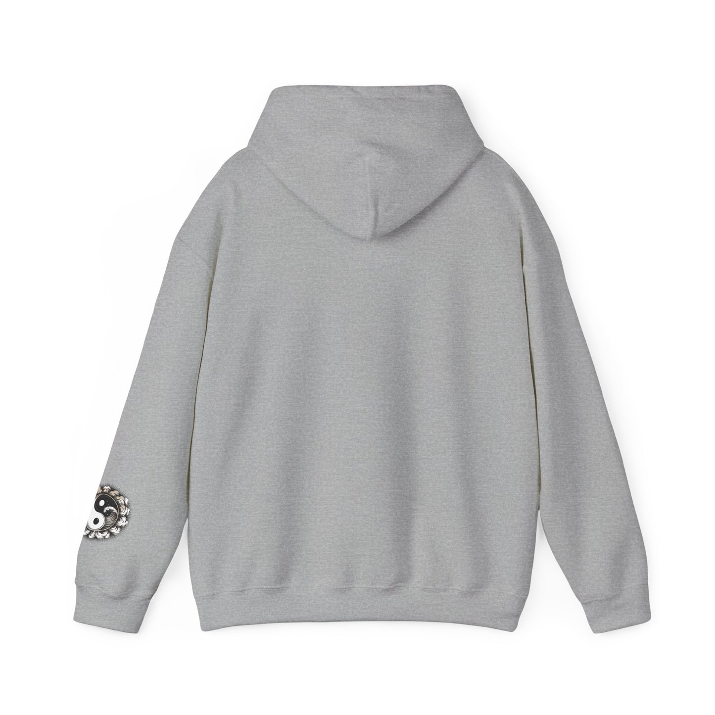 Yin Yang Lotus Hoodie — Black & White Zen Symbol Pullover