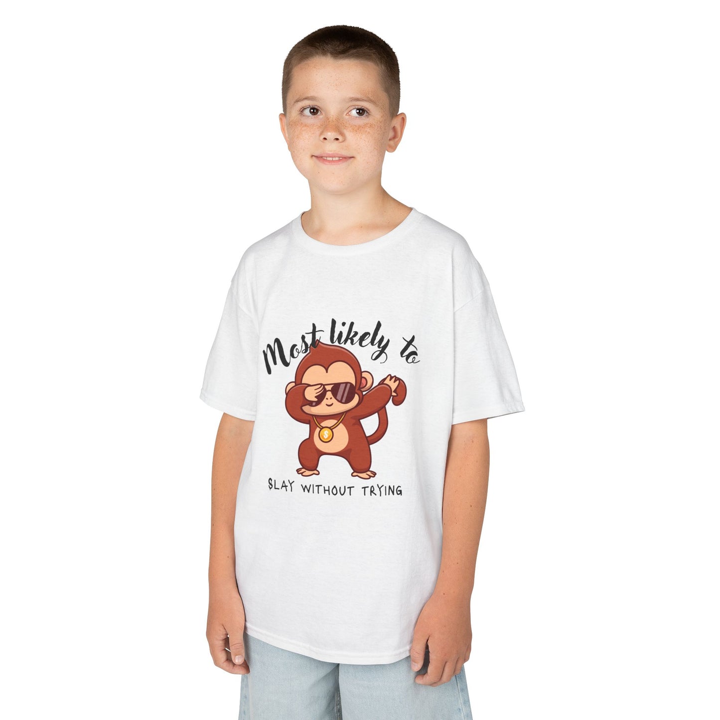 Kids Fun Monkey Tee - Most Likely to Play Without Paying, Cute T-Shirt, Gift for Kids, Animal Lovers, Birthday Party, Everyday Wear