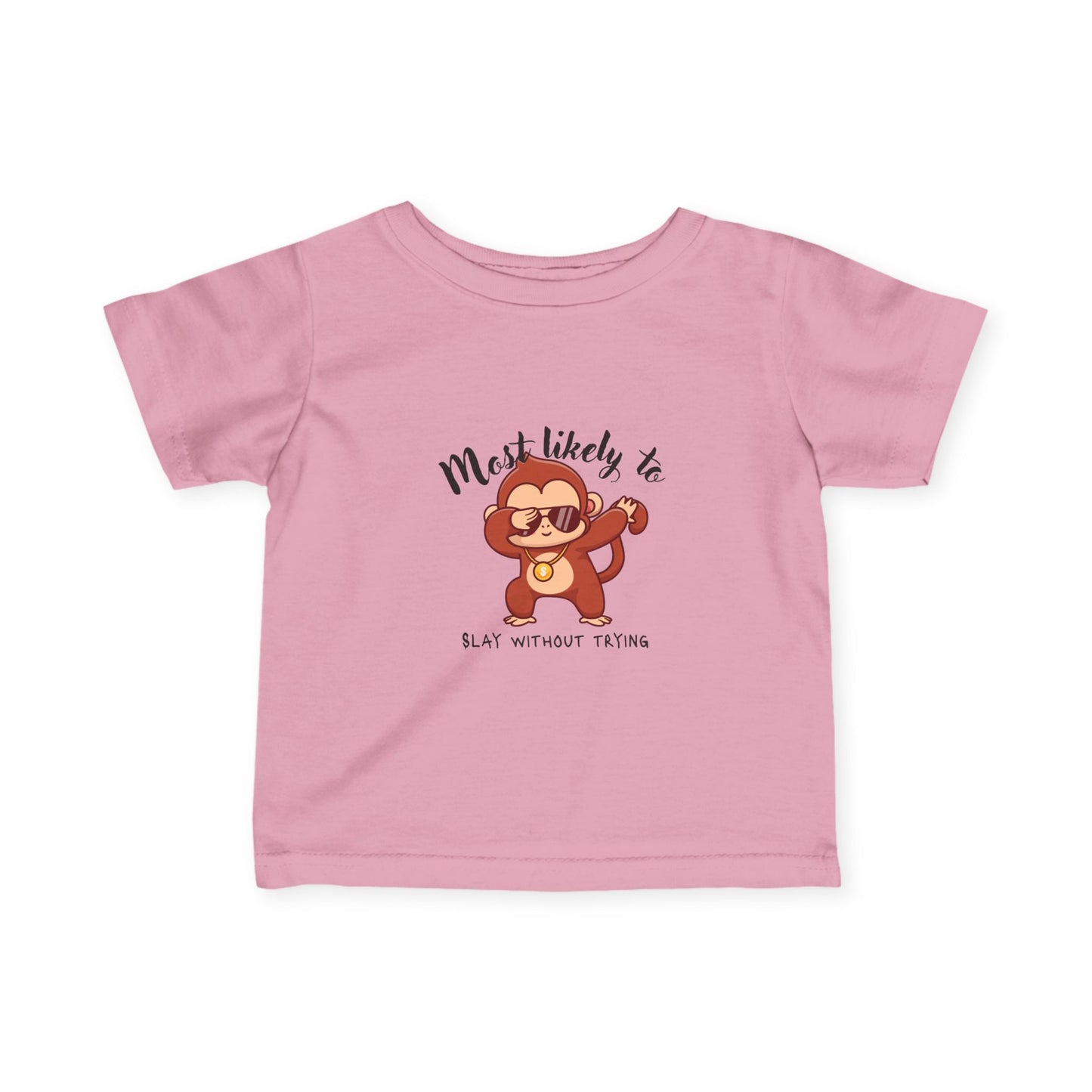 Cute Monkey Baby Tee - Most Likely To Slay Without Trying, Toddler Gift, Baby Shower Gift, Funny Kids Shirt, Infant Clothing, Birthday [...]