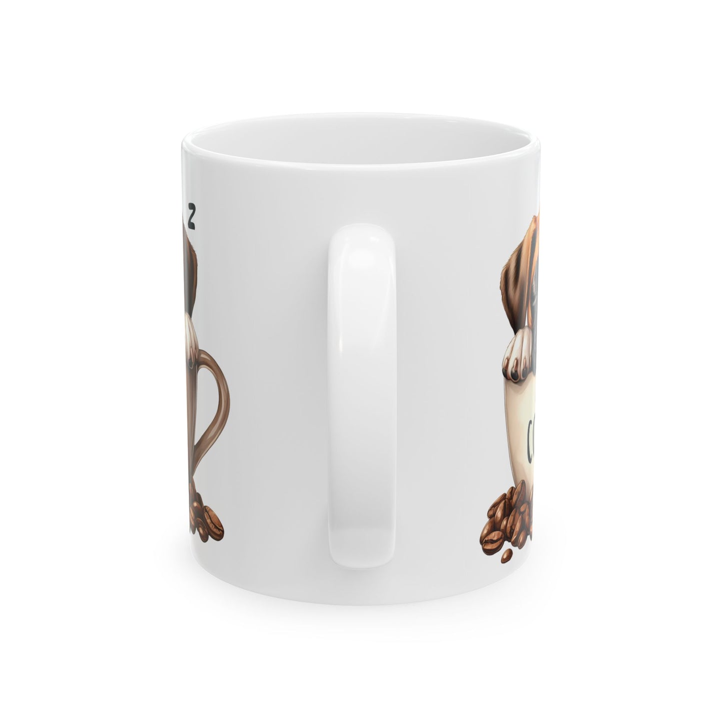 Personalized Boxer Dog Ceramic Mug — Cute Puppy in Cup Design (11oz & 15oz)
