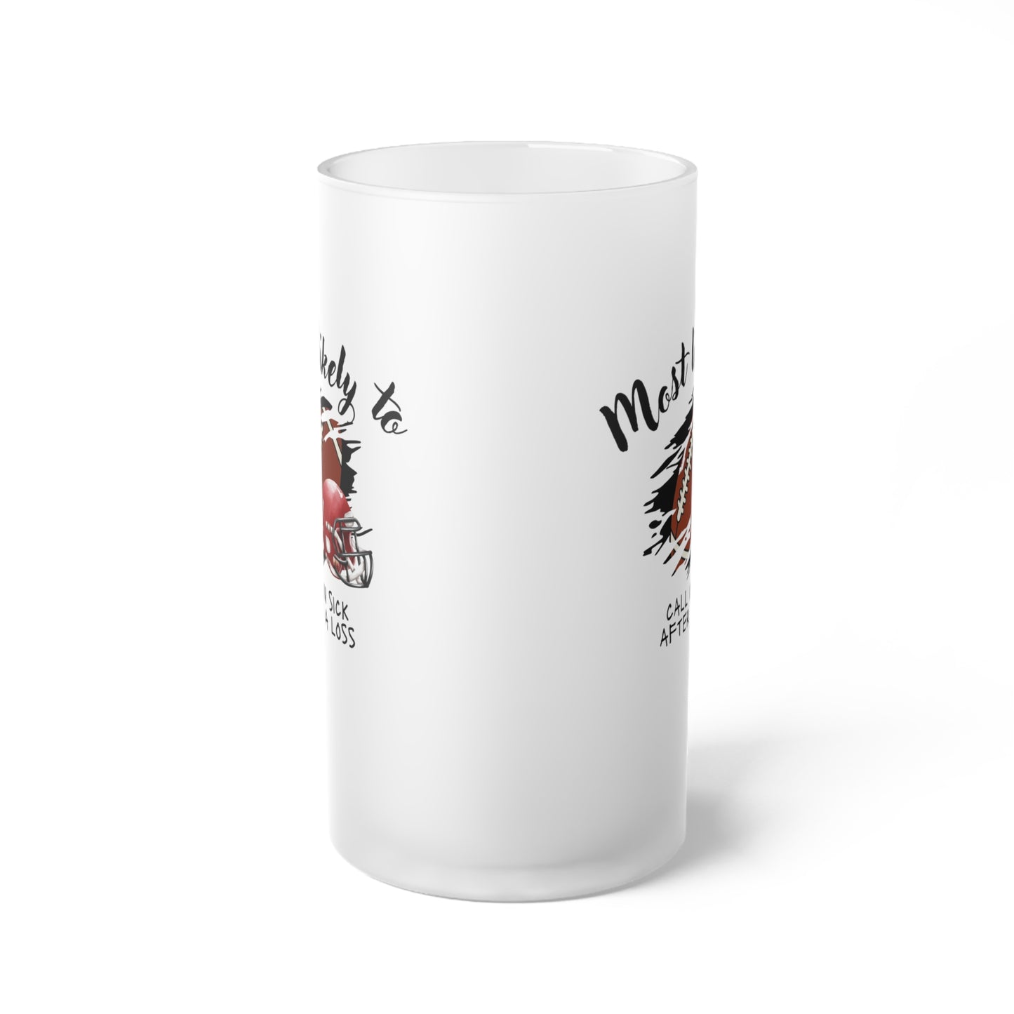 Personalized Frosted Glass Beer Mug - Perfect for Celebrations and Gift Giving, Beer Mug, Football Mug, Sports Mug