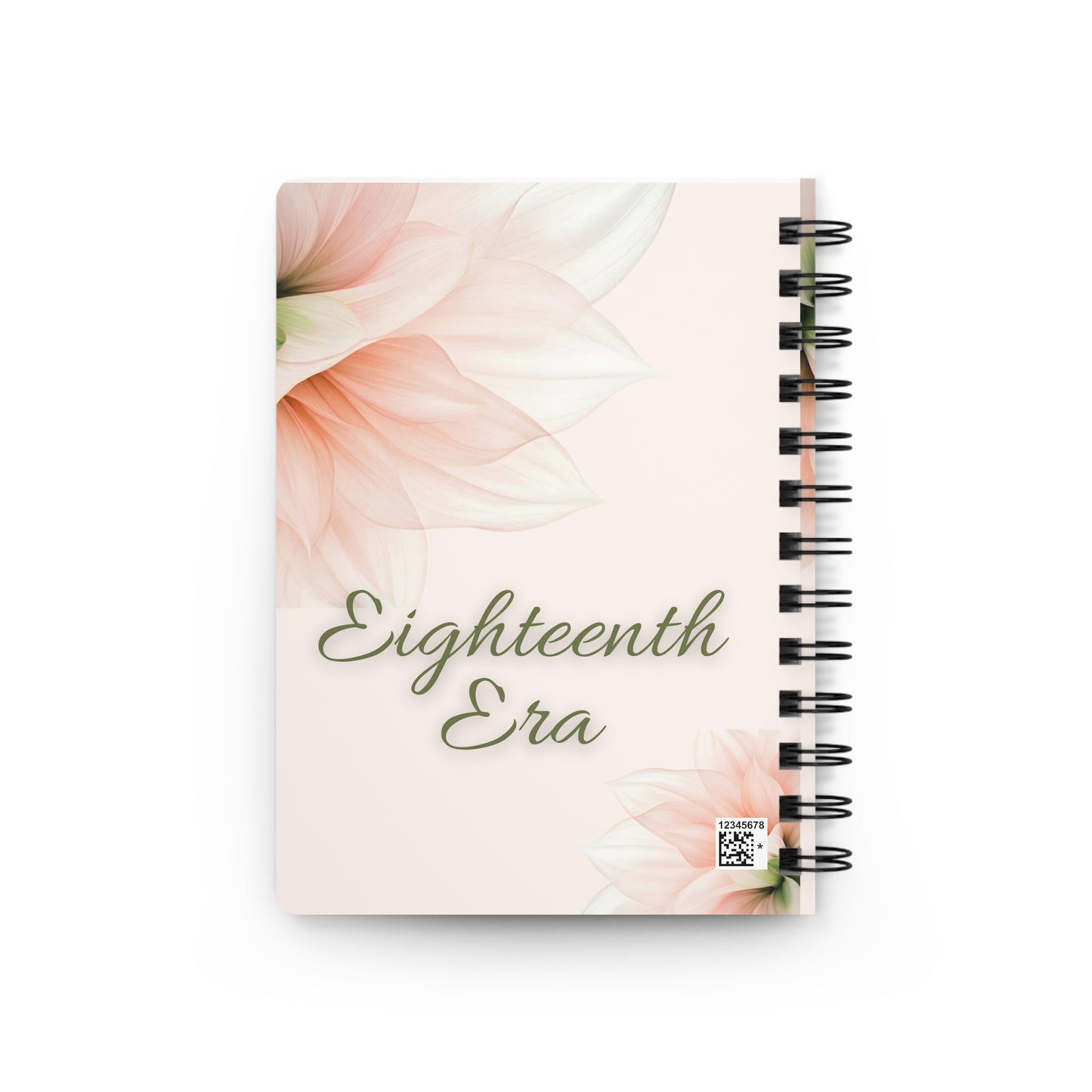 Personalized Eighteenth Chapter - Eighteenth Chapter - Eighteenth Birthday - Personalized Floral Spiral Bound Journal - Eighteenth Era