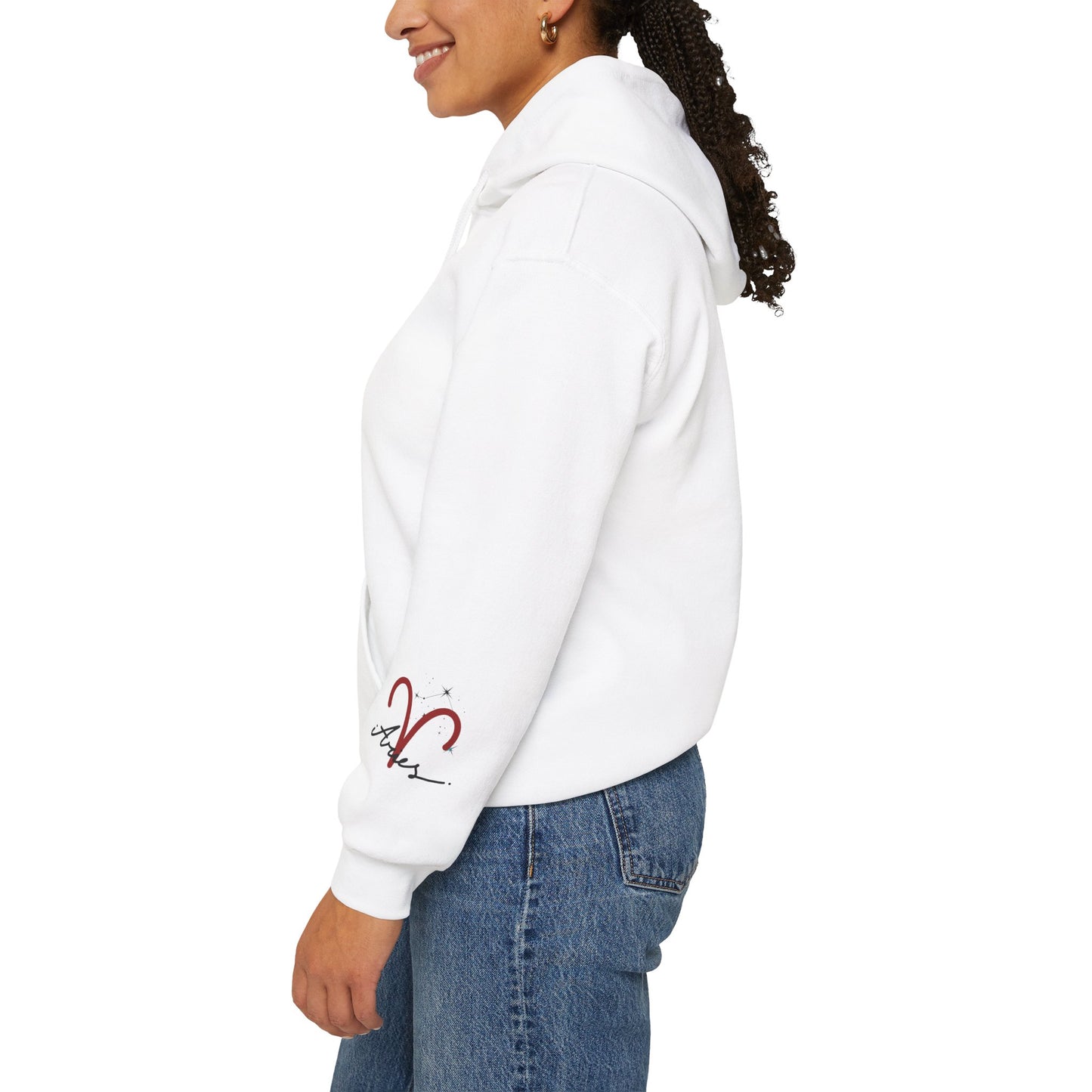 Aries Zodiac Hoodie — Minimal Script Aries Symbol Hoodie