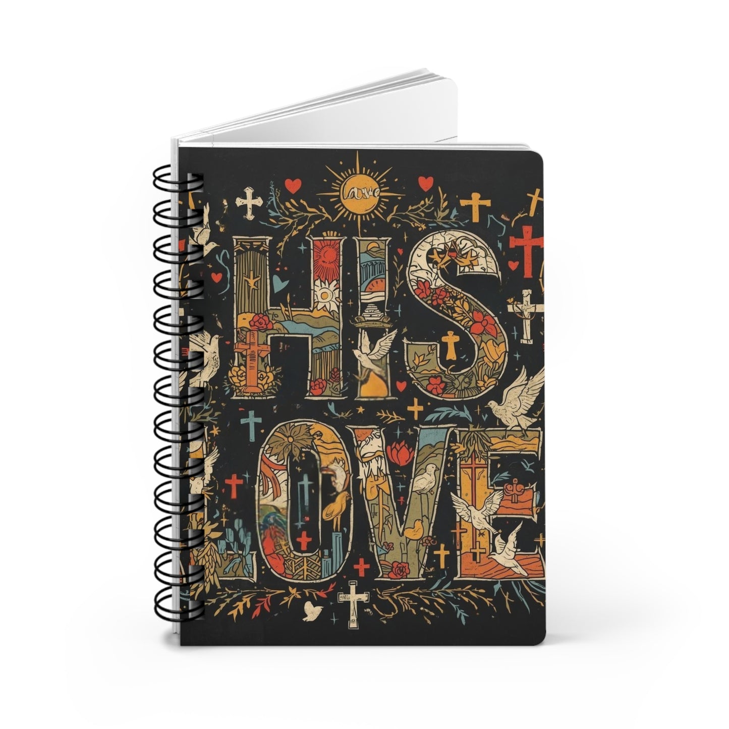 Inspirational Spiral Bound Journal - 'His Love' Design
