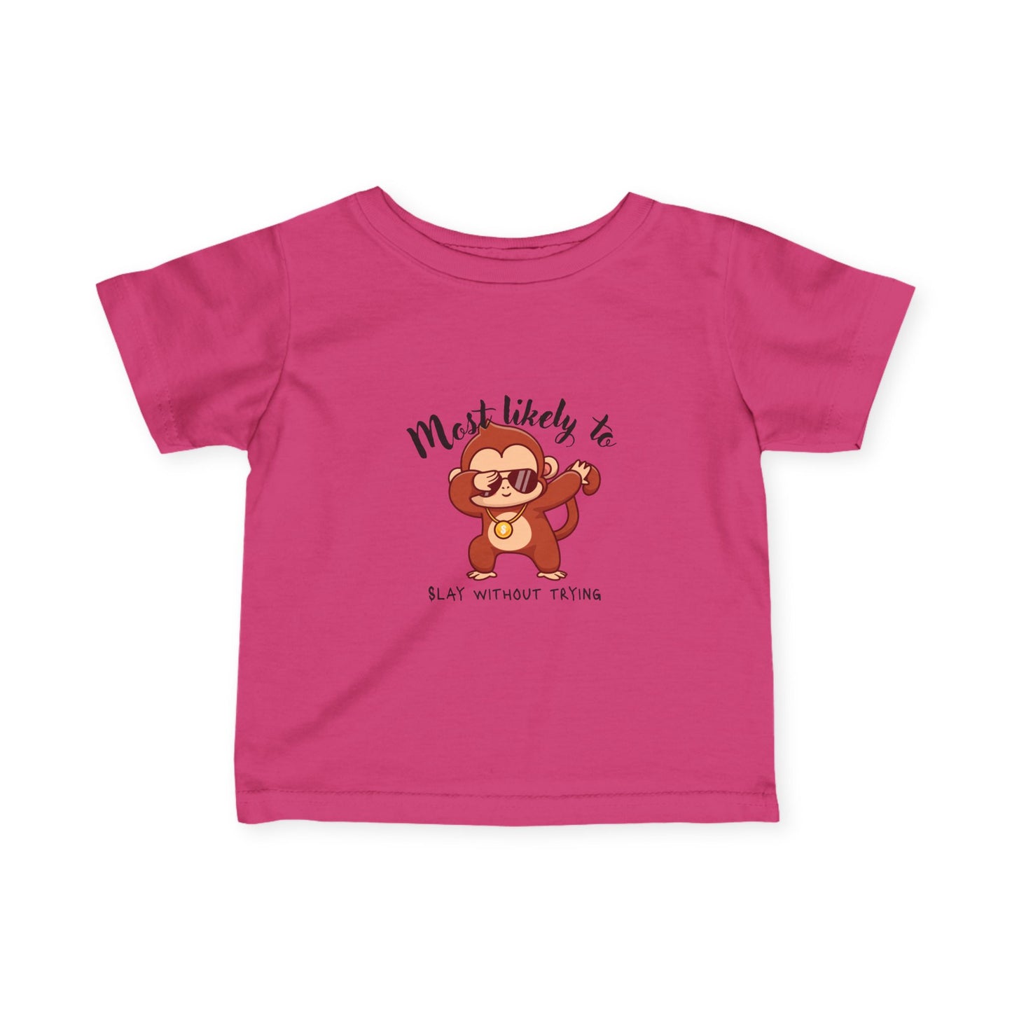 Cute Monkey Baby Tee - Most Likely To Slay Without Trying, Toddler Gift, Baby Shower Gift, Funny Kids Shirt, Infant Clothing, Birthday [...]