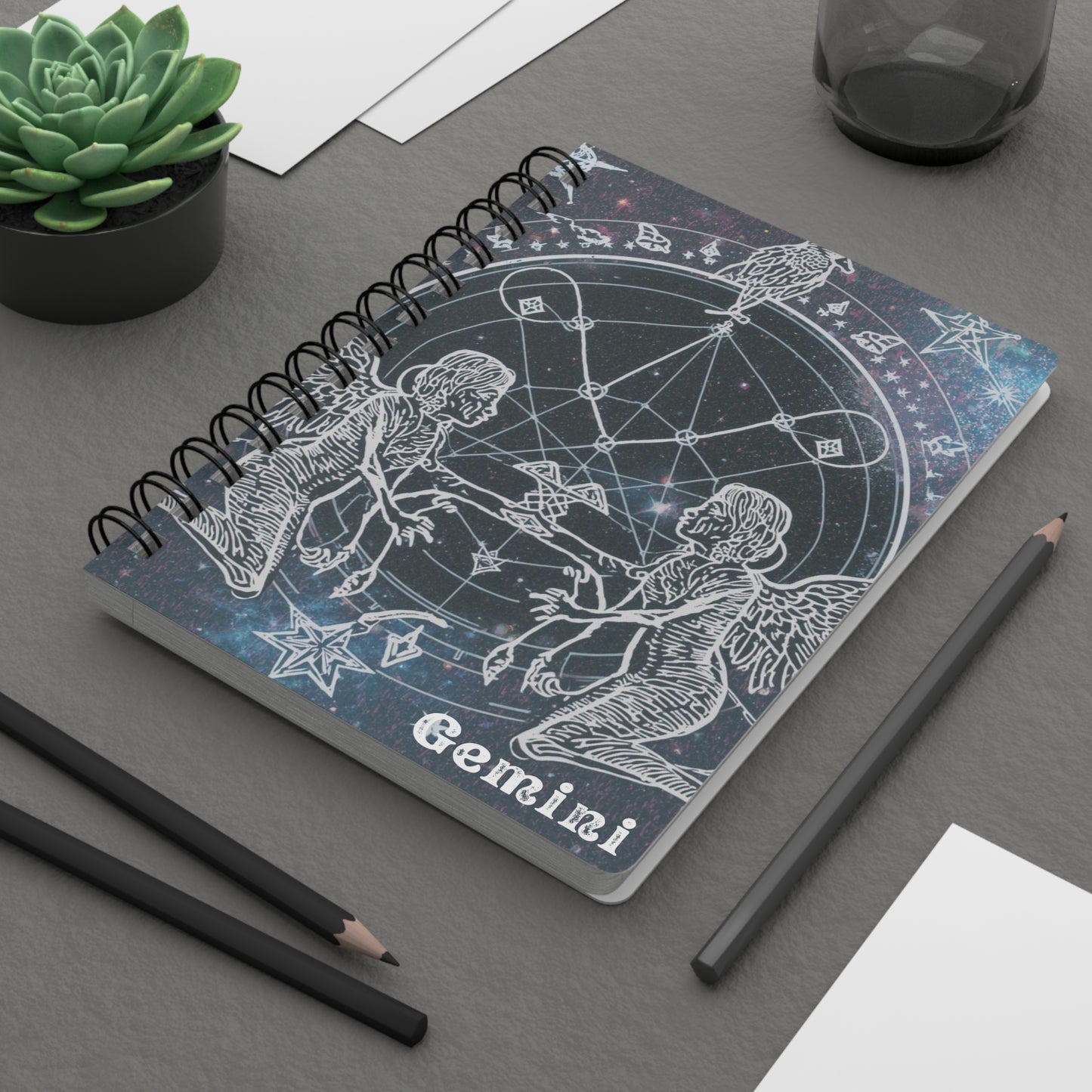 Gemini Astrology Spiral Bound Journal - Cosmic Design for Star Sign Lovers