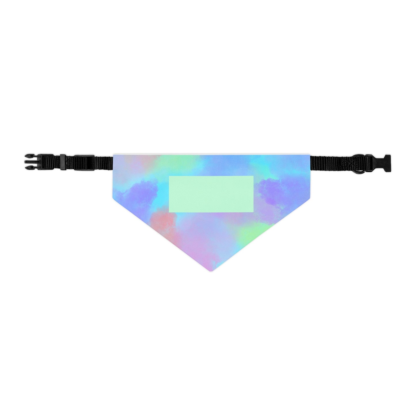 Pastel Watercolor Pet Bandana Collar with Blank Name Patch