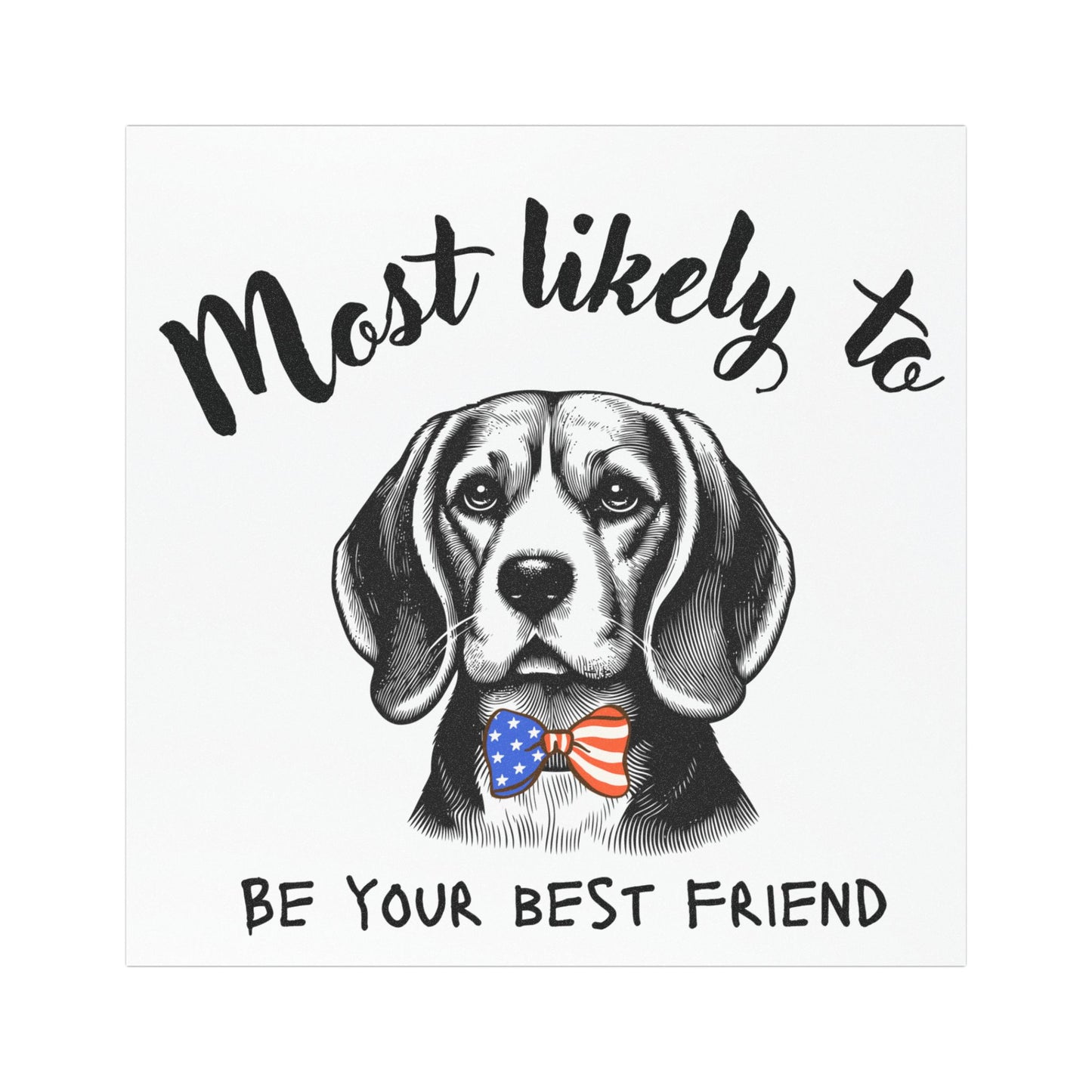 Dog Lover Car Magnet - 'Most Likely to Be Your Best Friend', Beagle Vehicle Magnet