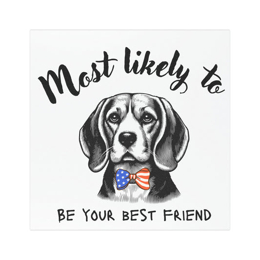 Dog Lover Car Magnet - 'Most Likely to Be Your Best Friend', Beagle Vehicle Magnet