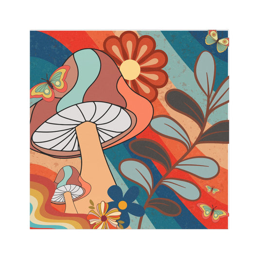 Groovy Mushroom Car Magnet - Colorful Retro Vibe for Nature Lovers