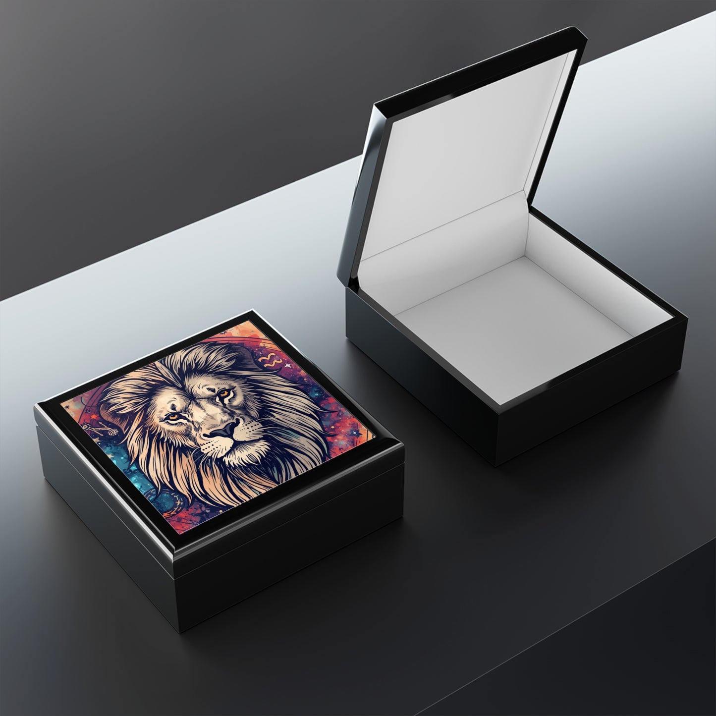 Leo Keepsake Box - Astrological Lion Jewelry Box - Celestial Storage for Your Treasures