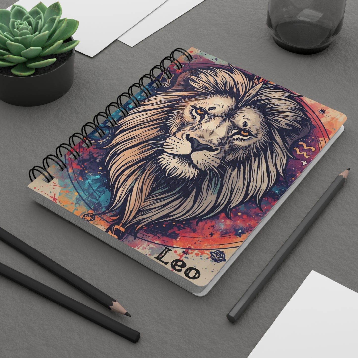Leo Zodiac Spiral Bound Journal - Artistic Lion Design for Astrology Lovers
