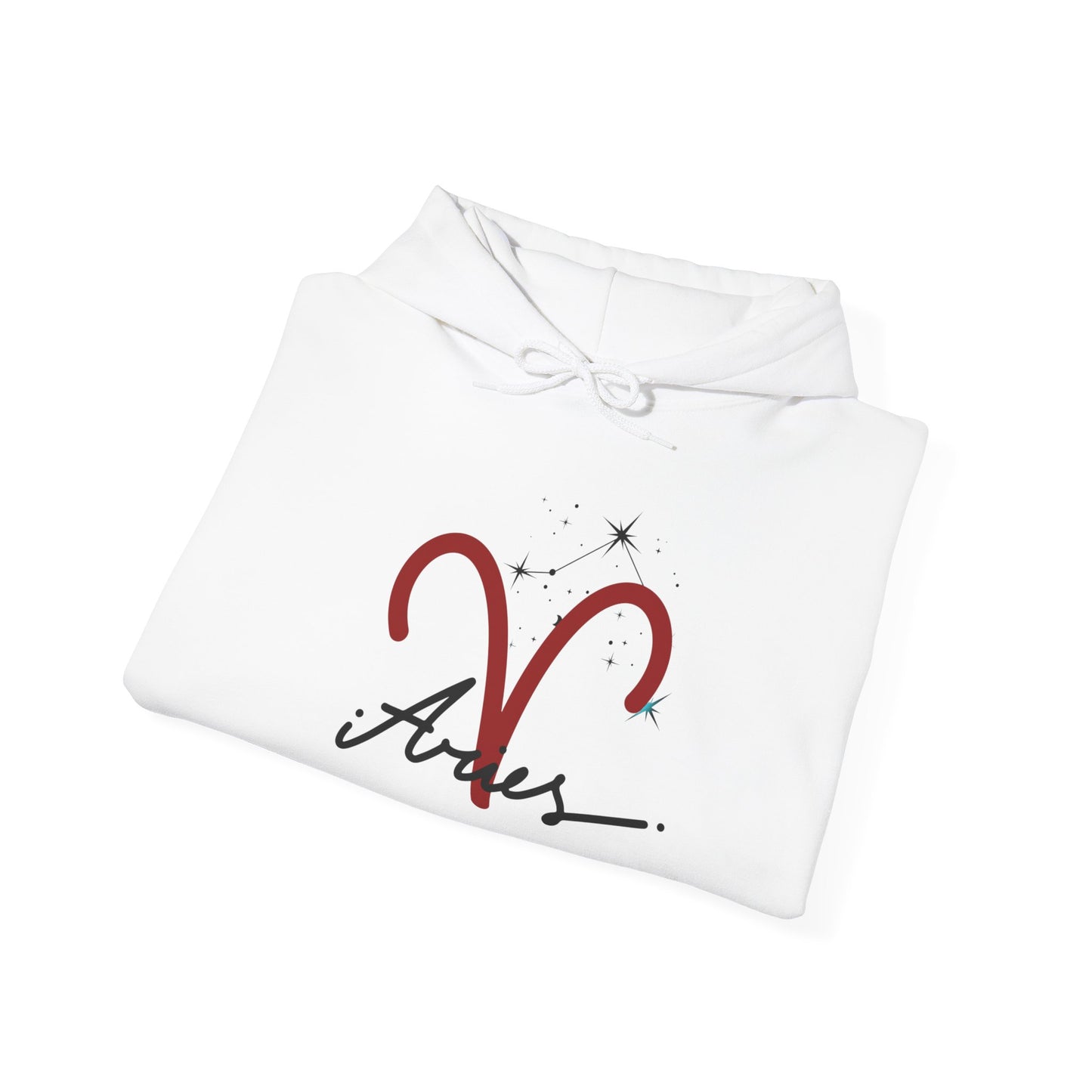 Aries Zodiac Hoodie — Minimal Script Aries Symbol Hoodie