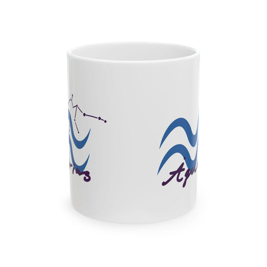 Aquarius Constellation Ceramic Mug – Zodiac Coffee Cup (11oz/15oz)