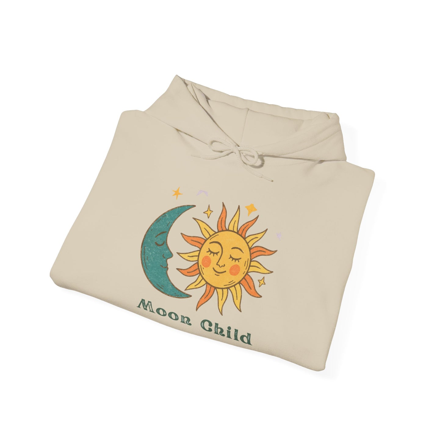 Moon Child Sun & Moon Graphic Hoodie — Celestial Retro Vibe