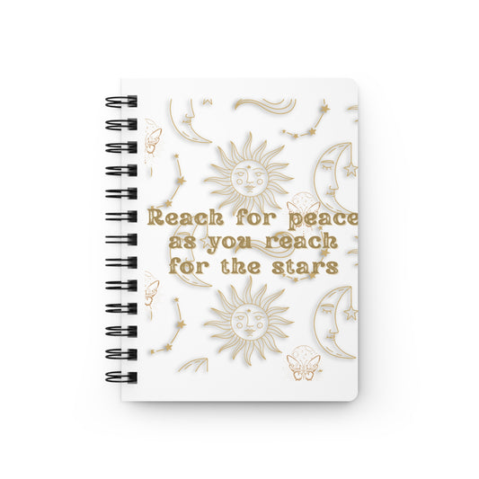 Personalize, Inspirational Spiral Bound Journal - "Reach for Peace as You Reach for the Stars"