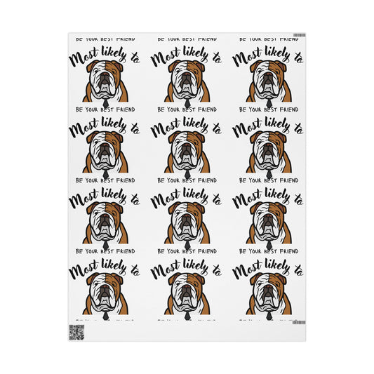 Bulldog Wrapping Paper, Fun Gift Wrap for Dog Lovers, Pet Lover Wrapping Paper, Unique Birthday Wrap, Holiday Packaging, Pet-Themed Gift Wrap, Customizable Gift Paper