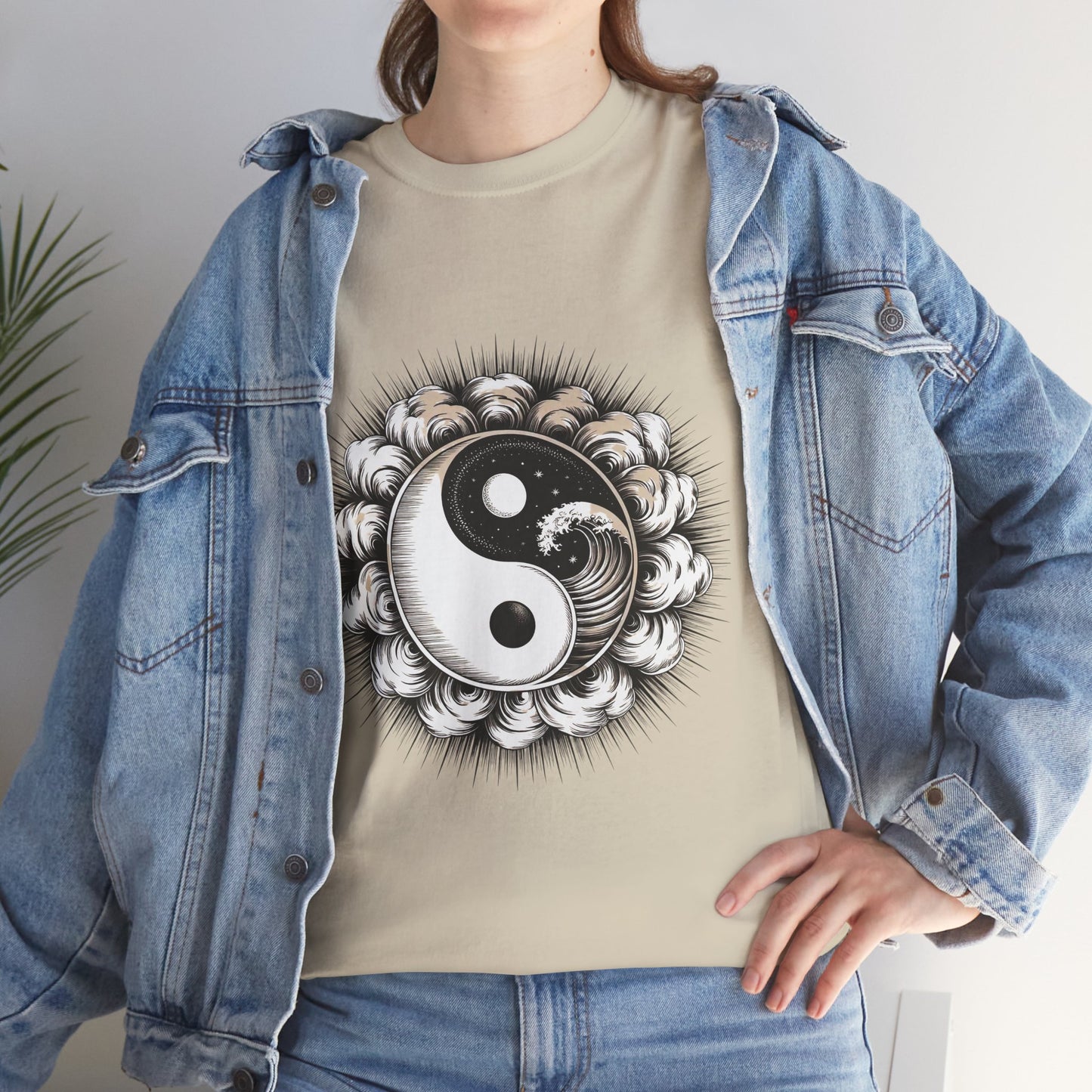 Yin Yang Floral Tee — Balanced Harmony Graphic T-Shirt