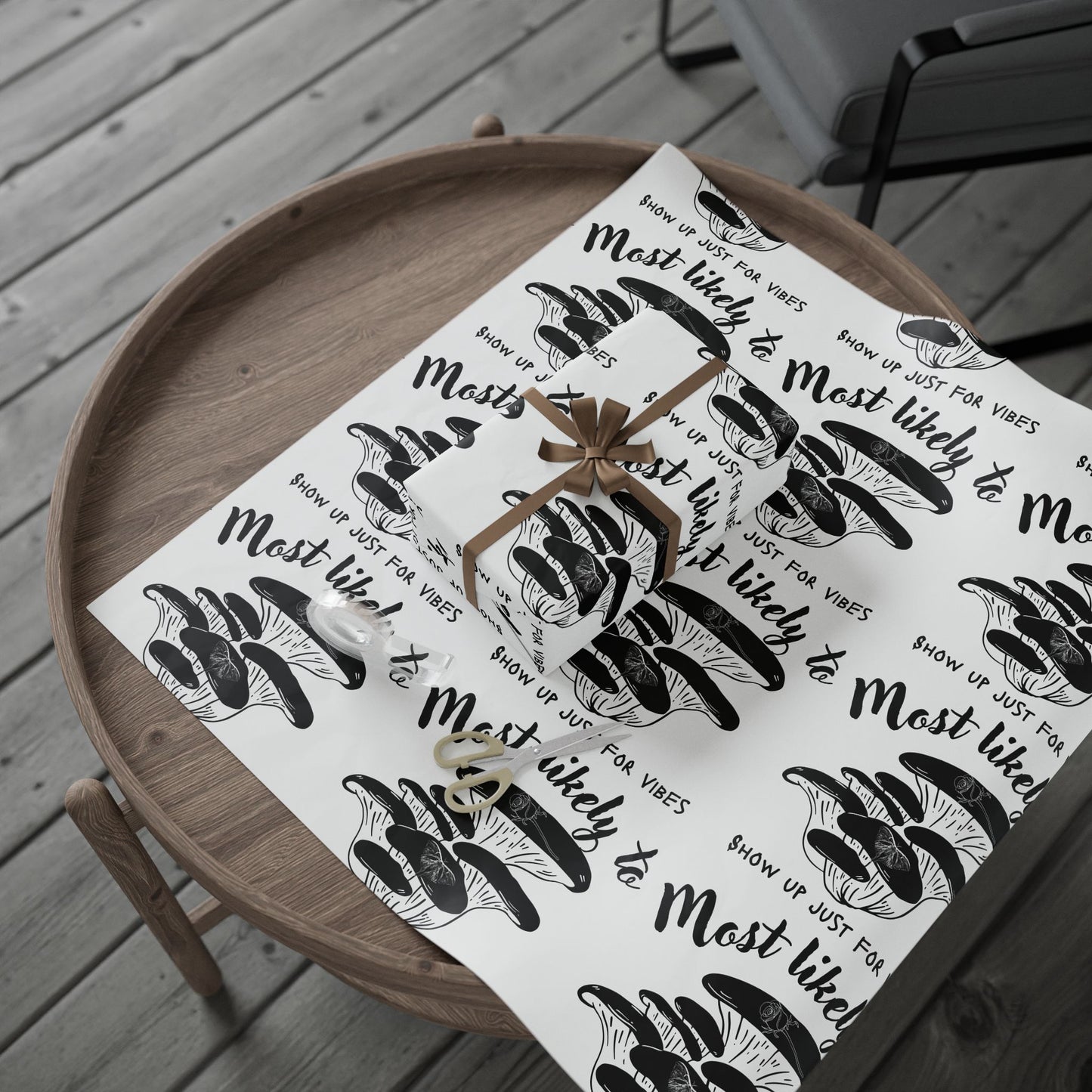 Mushroom-Themed Wrapping Paper for Eco-Friendly Gifts, Mushroom Paper, Unique Gift Wrap for Special Occasions, Holidays, Birthdays, Celebrate Nature