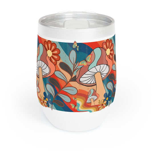 Cosmic Mushroom Chill Wine Tumbler