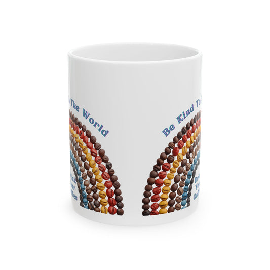 Personalized Kindness Rainbow Ceramic Mug — Be Kind To The World 11oz/15oz