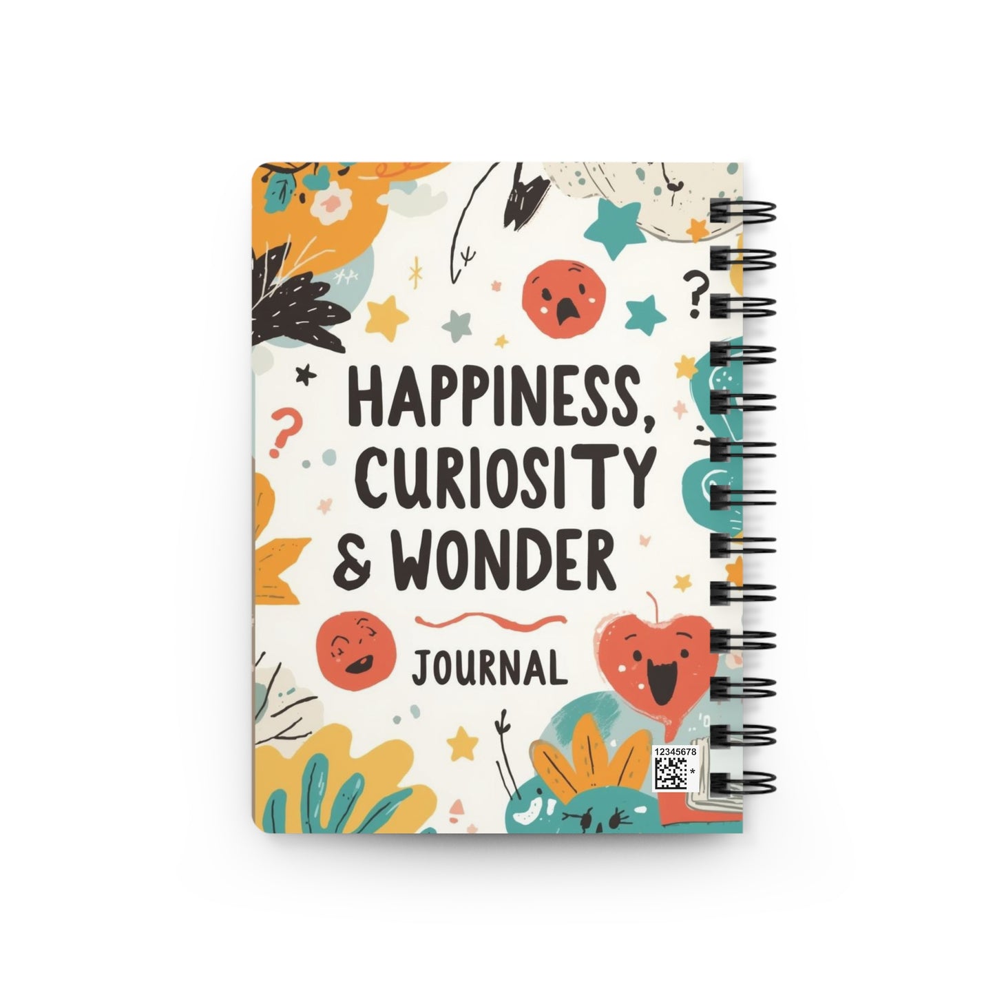 Happiness Curiosity Wonder Journal - Spiral Bound Notebook for Inspiration and Creativity