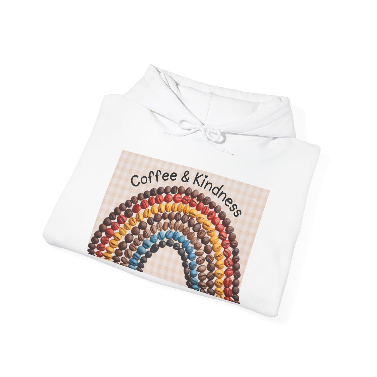 Coffee & Kindness Rainbow Hoodie — Cozy Retro Rainbow Coffee Cup Sweatshirt