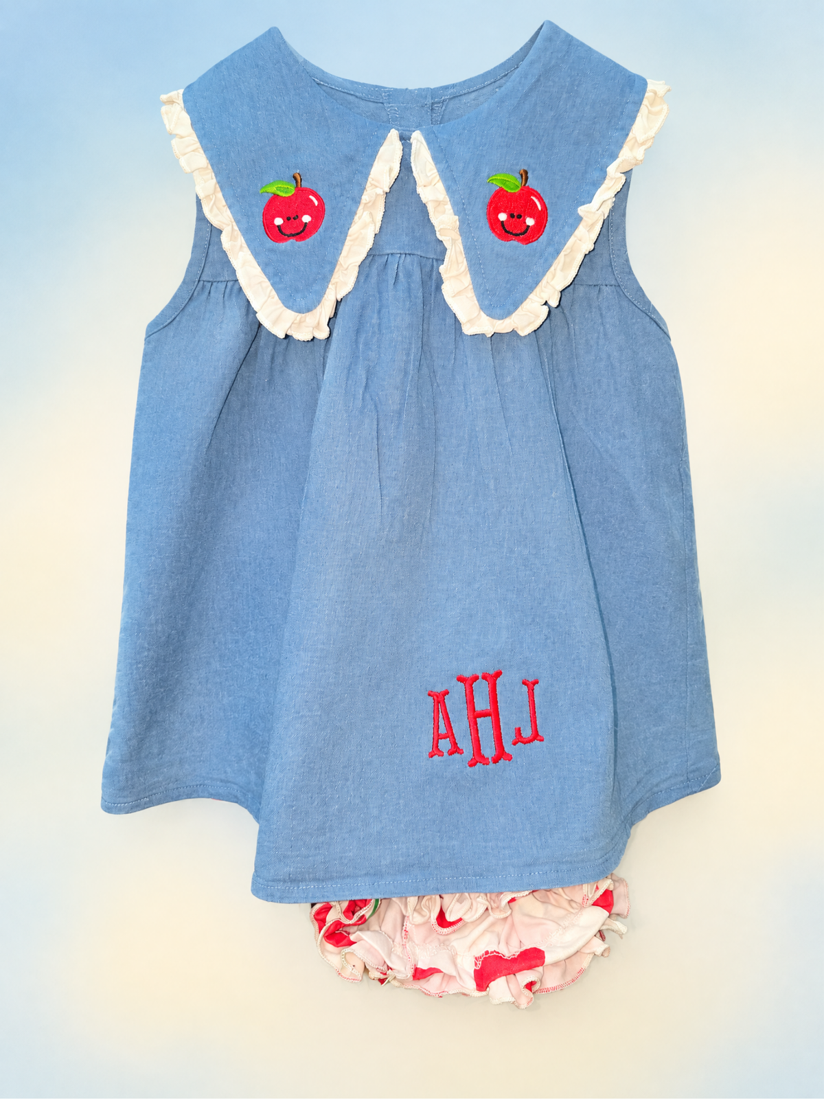 Cute little monogrammed apple dress