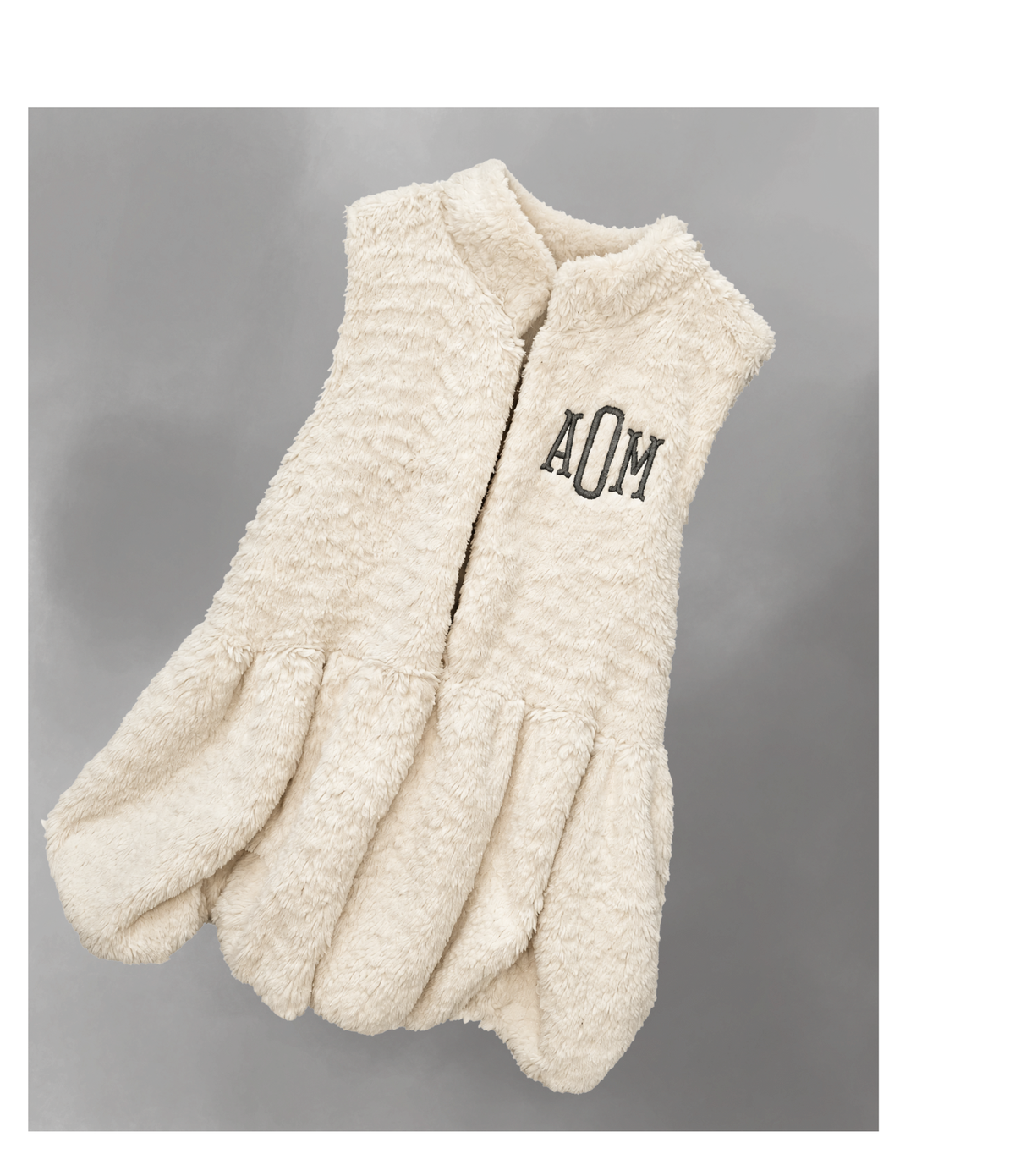 Embroidered faux fur