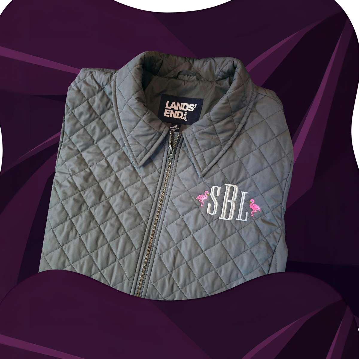 Monogrammed quilted coat