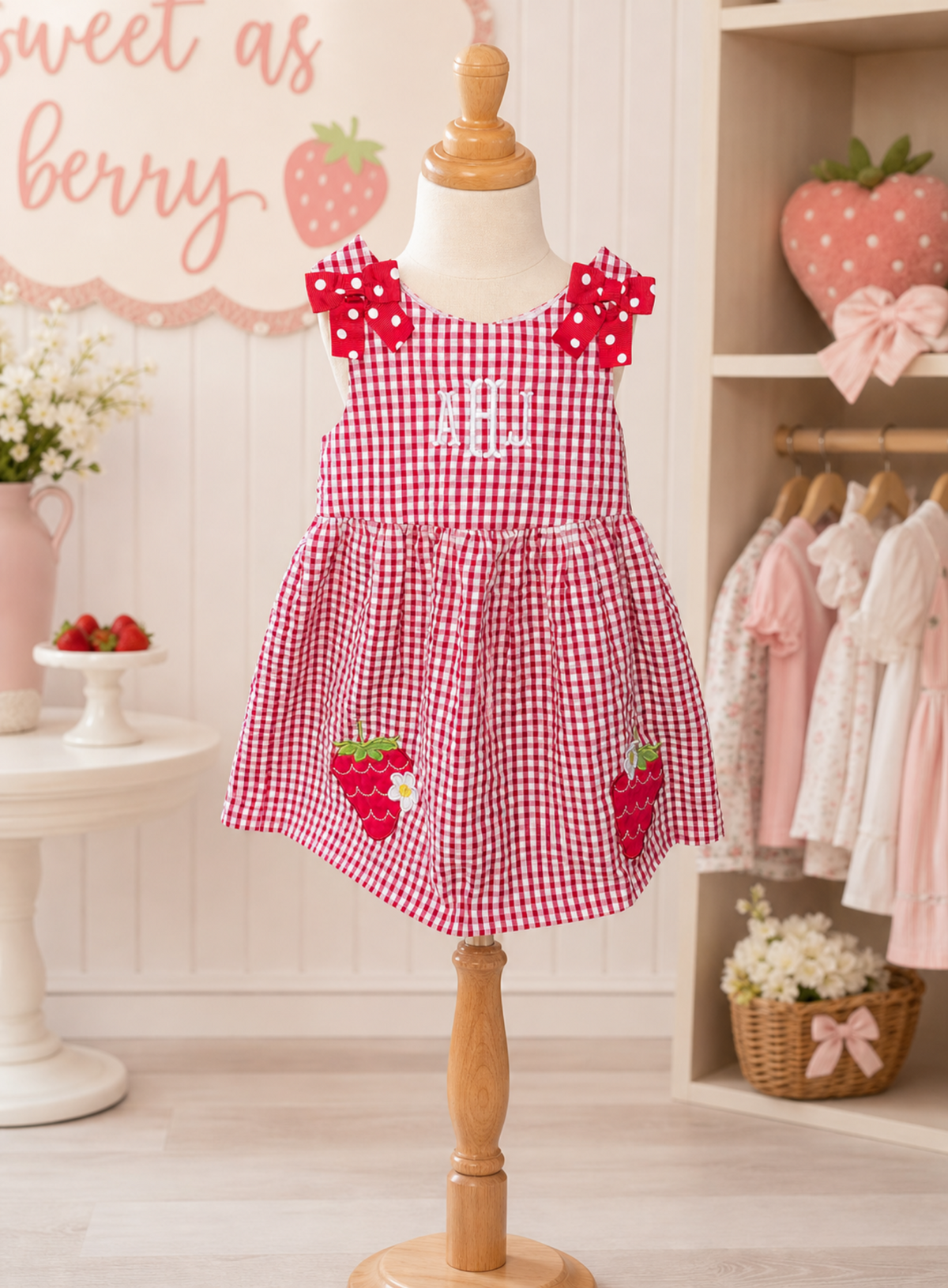 Sweet berries monogrammed dress!